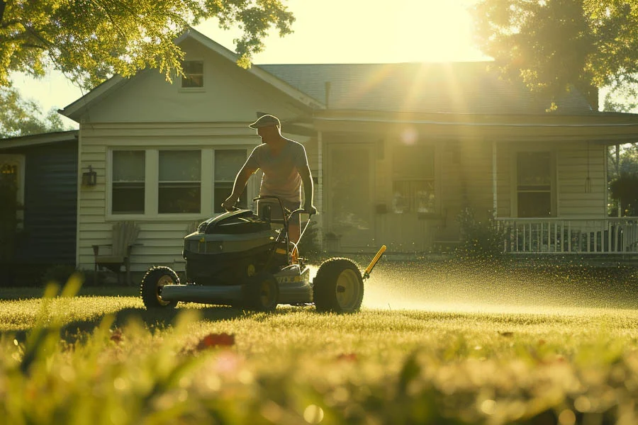 electric lawn mower with bag